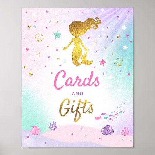 Mermaid Party Table Sign Mermaid Cards Gifts Sign