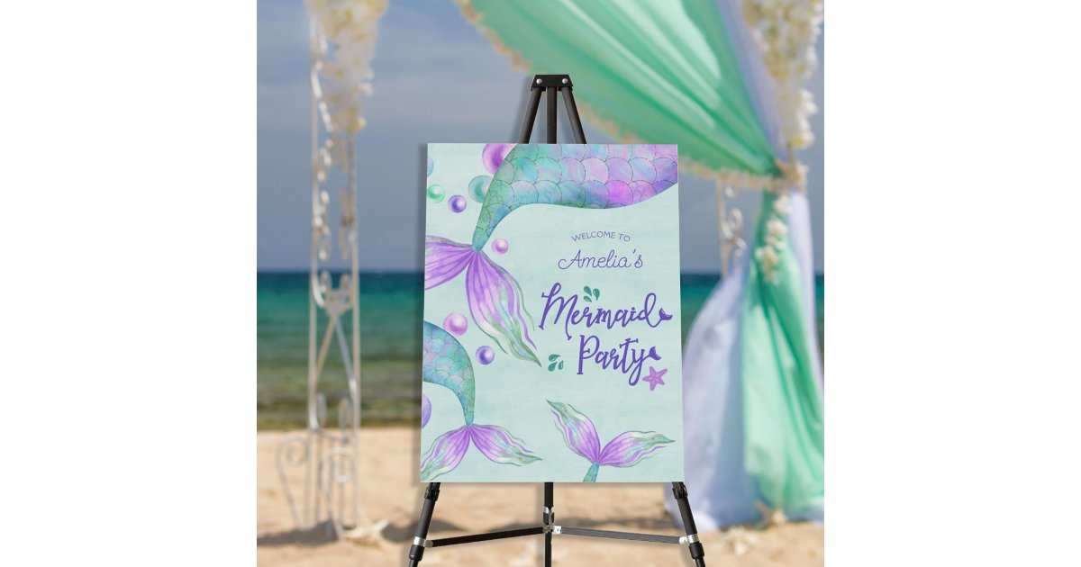 Mermaid Party Tails Under the Sea Personalized Foa Foam Board | Zazzle