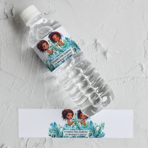 Mermaid Party Thank You Water Bottle Label