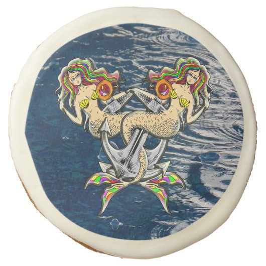 Mermaid Party Theme Sugar Cookie (Front)