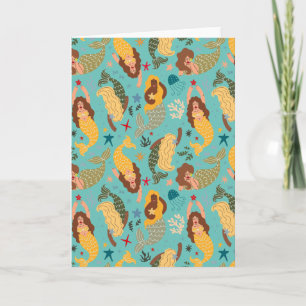 Mermaid Pattern Blank Card