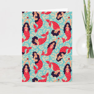 Mermaid Pattern Blank Card