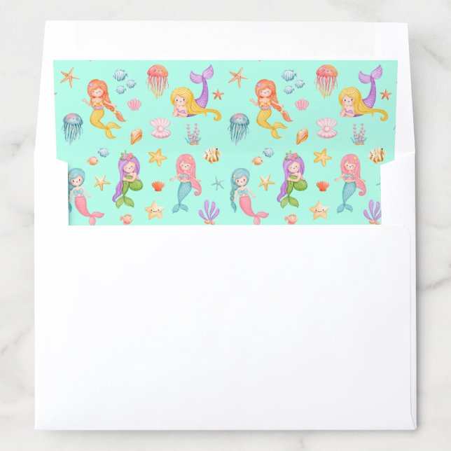 Mermaid Pattern Envelope Liner (In Envelope)