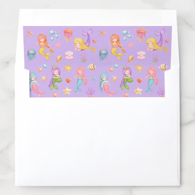Mermaid Pattern Envelope Liner (In Envelope)