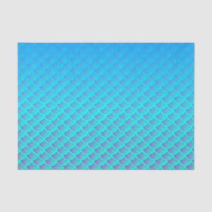 Mermaid Pattern In Aqua Blue and Purple Tissue Paper