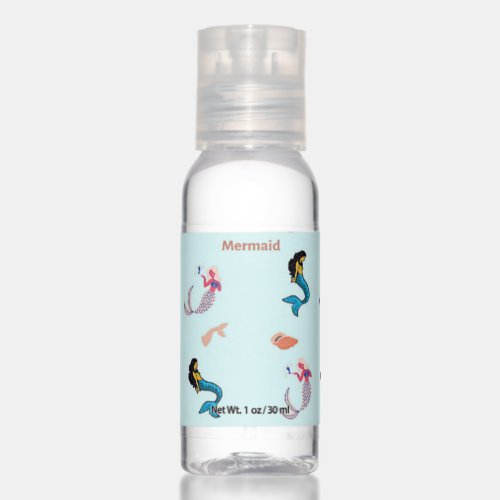 Mermaid pattern on blue hand sanitizer