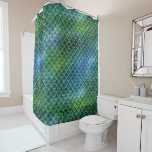 Mermaid Pattern  Shower Curtain
