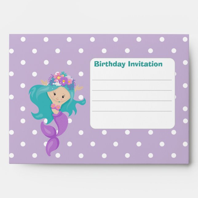 Mermaid Pearl Birthday  Envelope (Front)