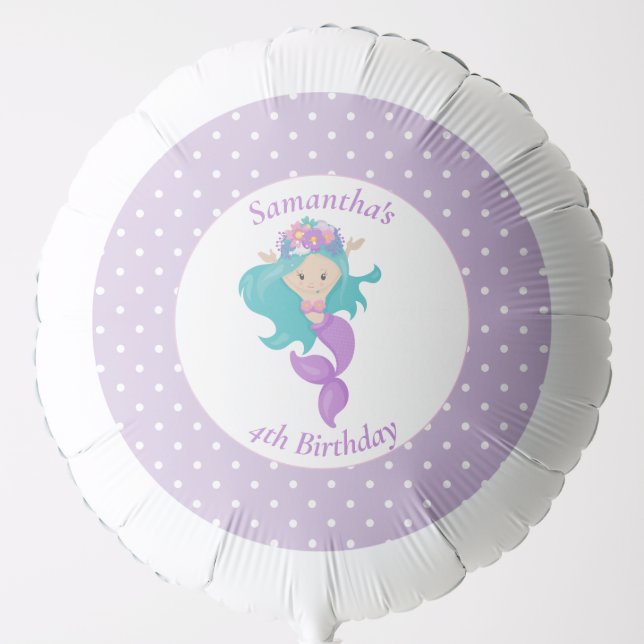 Mermaid Pearl – Ocean Jewel Birthday Balloon (Front)
