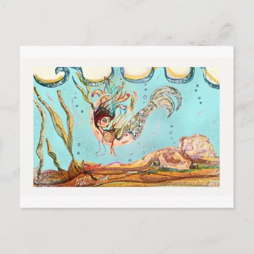 Mermaid Performs Postcard