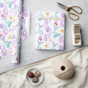 Mermaid Personalised pattern Wrapping Paper