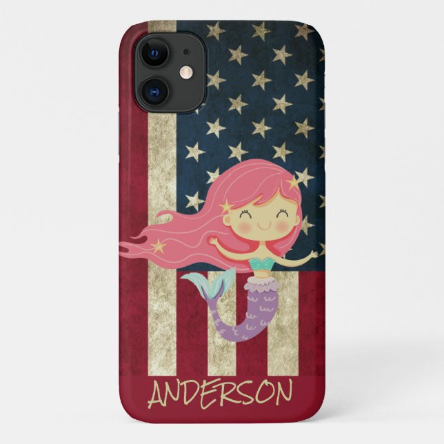 Mermaid Personalized American  Case-Mate iPhone Case (Back)