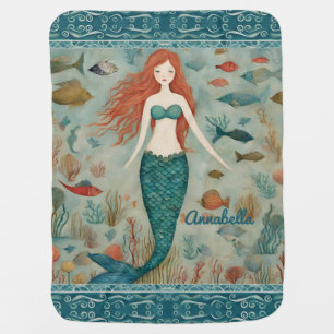 Mermaid Personalized Baby Blanket