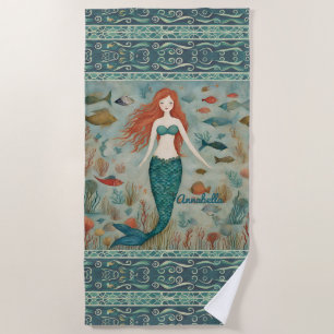 Mermaid Personalized Beach Towel