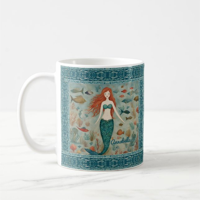  Mermaid Personalized Coffee Mug (Left)