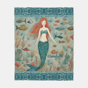Mermaid Personalized Fleece Blanket