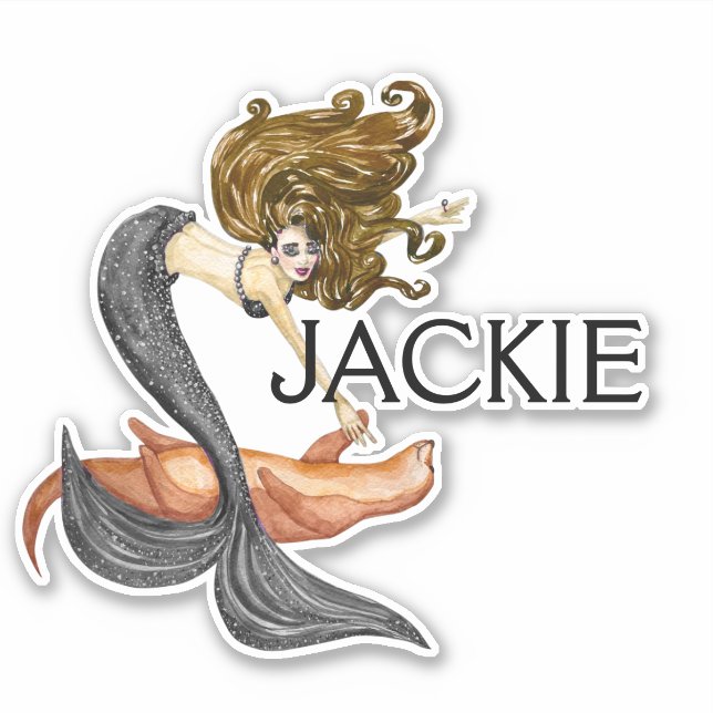 Mermaid Personalized name Cute  Sticker (Front)