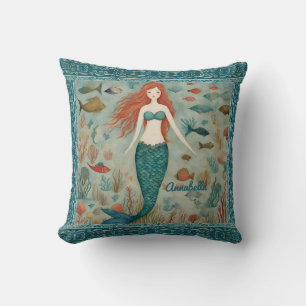 Mermaid Personalized Throw Pillow