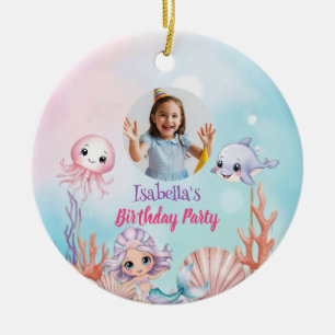 Mermaid Photo under the sea birthday Ceramic Ornament