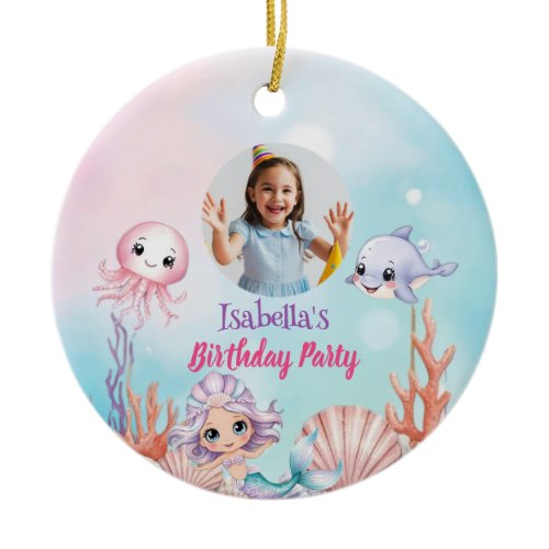 Mermaid Photo under the sea birthday Ceramic Ornament