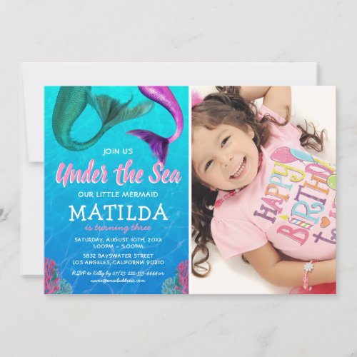 Mermaid Photo Under the Sea Pool Birthday