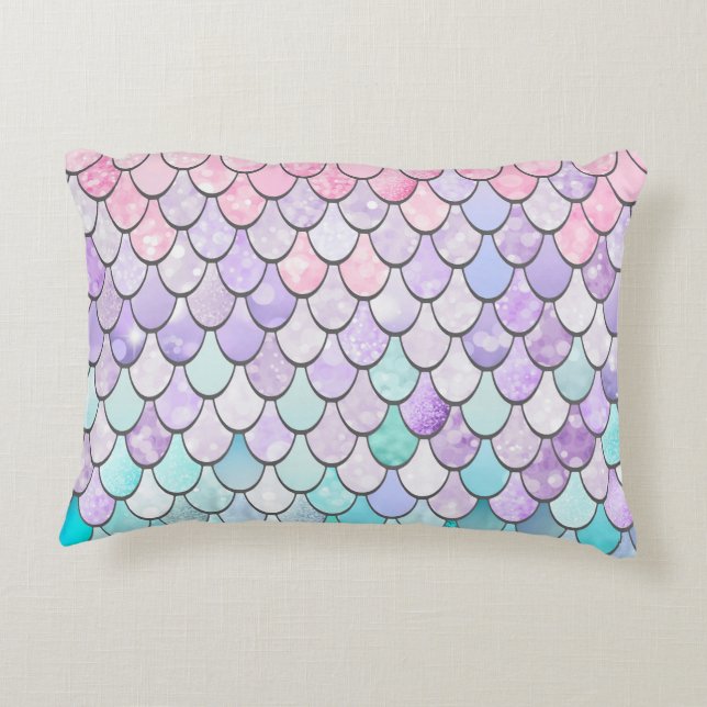 Mermaid Pillow, Cushion, Throw Pillow (Back)