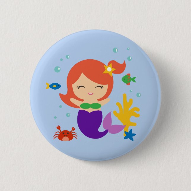 Mermaid Pinback Button (Front)