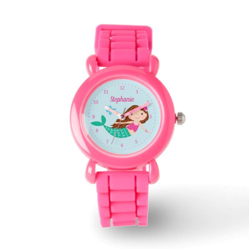 Mermaid Pink Blue Cute Personalized Watch