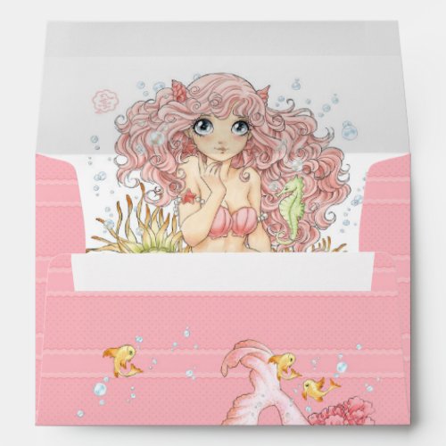Mermaid pink envelope