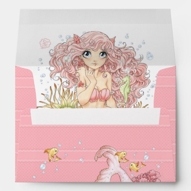 Mermaid (pink) envelope (Back (Bottom))