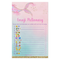 Mermaid Pink Gold Baby Emoji Pictionary Game