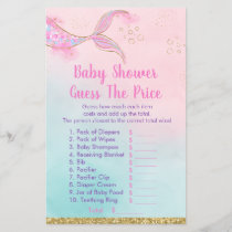 Mermaid Pink Gold Baby Shower Guess The Price Game