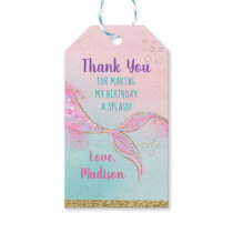 Mermaid Pink Gold Birthday Gift Tags