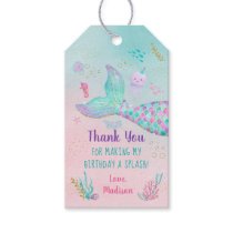 Mermaid Pink Gold Under The Sea Baby Shower Gift Tags