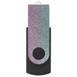 Mermaid Pink Green Sparkly Glitter Ombre Flash Drive