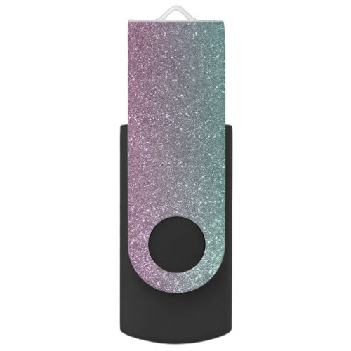 Mermaid Pink Green Sparkly Glitter Ombre Flash Drive