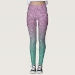 Mermaid Pink Green Sparkly Glitter Ombre Leggings<br><div class="desc">This elegant and chic print is perfect for the trendy girly girl. It depicts a faux printed sparkly mermaid pink and green glitter ombre gradient. It's girly, pretty, glamorous, cute, and cool. ***IMPORTANT DESIGN NOTE: For any custom design request such as matching product requests, color changes, placement changes, or any...</div>