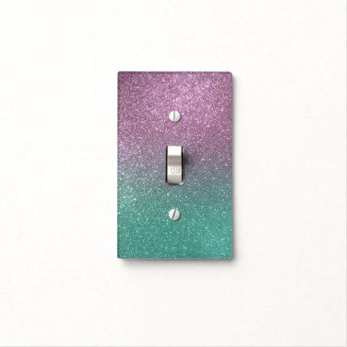 Mermaid Pink Green Sparkly Glitter Ombre Light Switch Cover