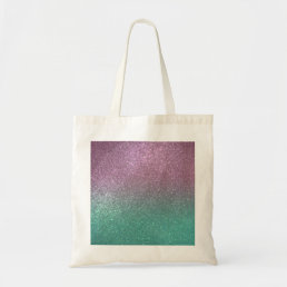 Mermaid Pink Green Sparkly Glitter Ombre Tote Bag