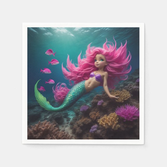 Mermaid Pink Napkins (Front)