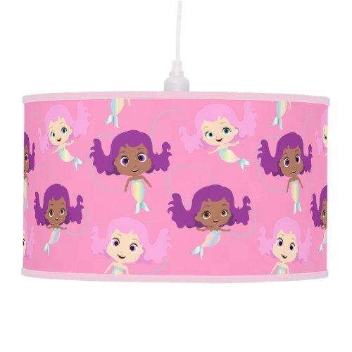 Mermaid Pink Purple Pattern Ceiling Lamp