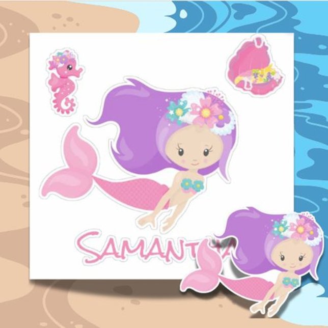 Mermaid Pink Sea friends Sticker (Brighten your day with the Mermaid Friends Sticker)