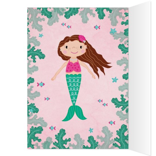 Mermaid Pink Under The Sea Baby Shower (Inside (Left))