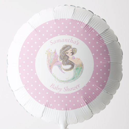 Mermaid pink under the sea baby shower  balloon