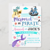 Mermaid Pirate Birthday Invitation Party Dual (Front)
