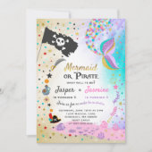 Mermaid Pirate Birthday Invitation Siblings Party (Front)