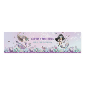 Mermaid & Pirate Birthday Party Under the Sea  Water Bottle Label