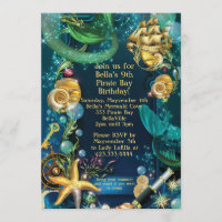 Mermaid Pirate Party Invitations