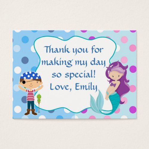 Mermaid Pirate Under The Sea Gift Favor Label Tag