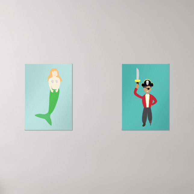 Mermaid & Pirate Wall Art Sets (Front)